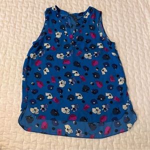 Adrianna Papell Blue, pink, and white floral tank